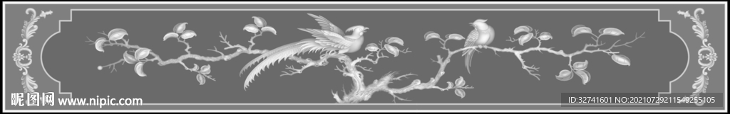 花鸟 靠背