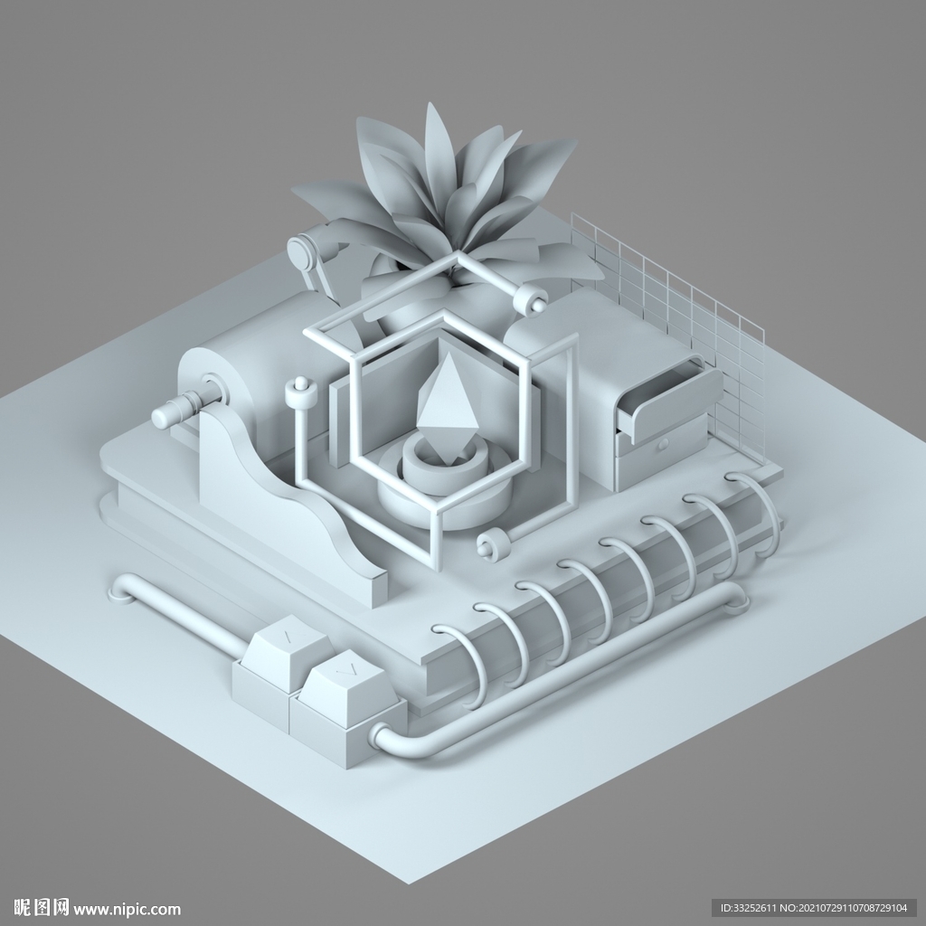 立体 卡通 房子 C4D