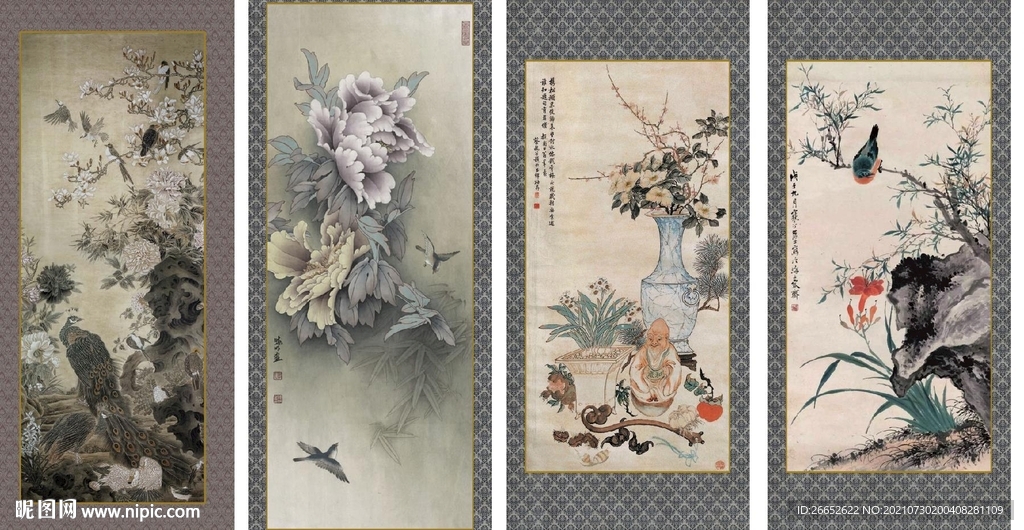 高清国画写意花鸟