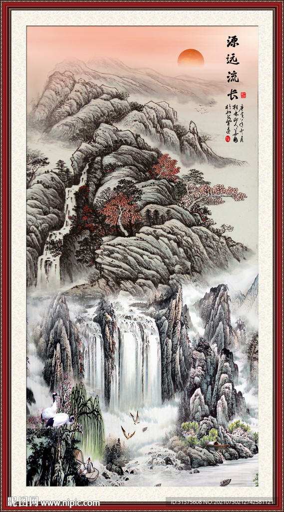 竖幅山水画