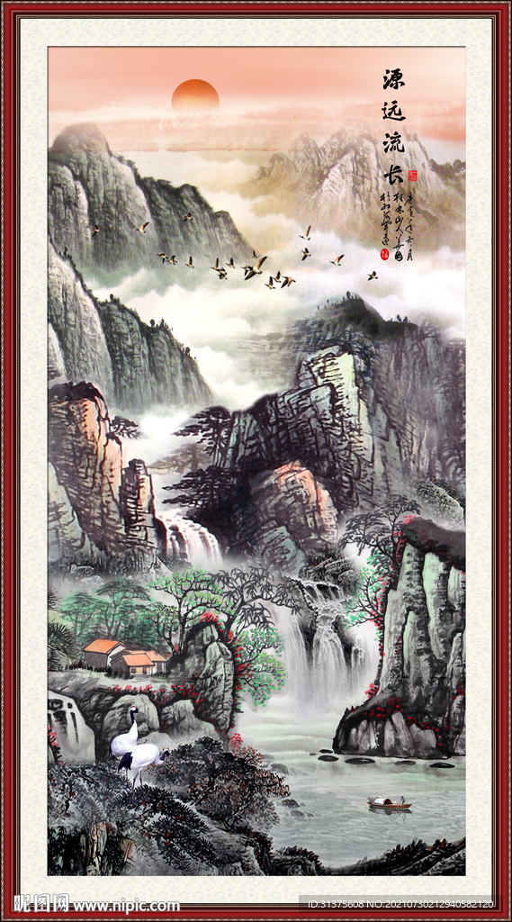 竖幅山水画