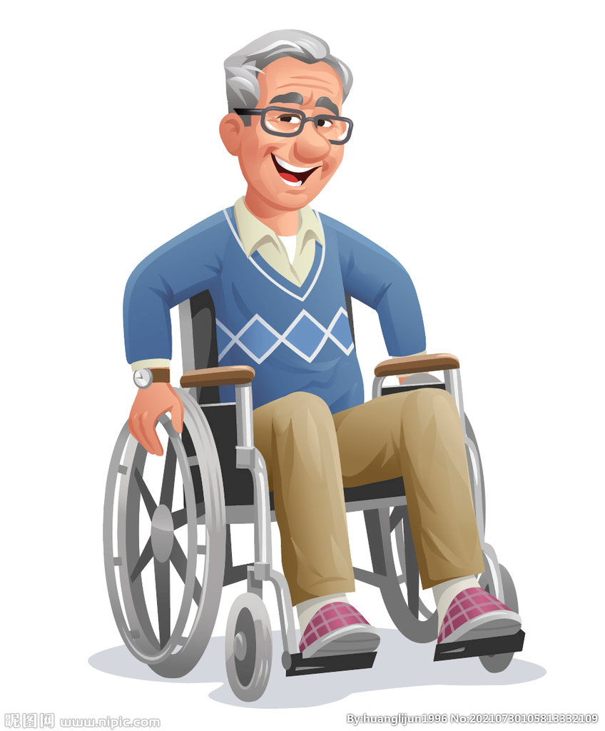 老人坐轮椅