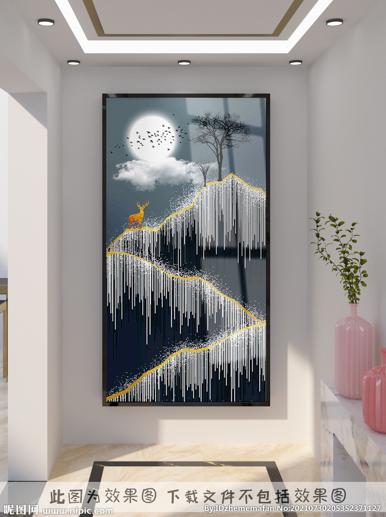 雪景玄关装饰画
