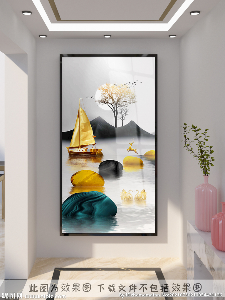 轻奢玄关装饰画