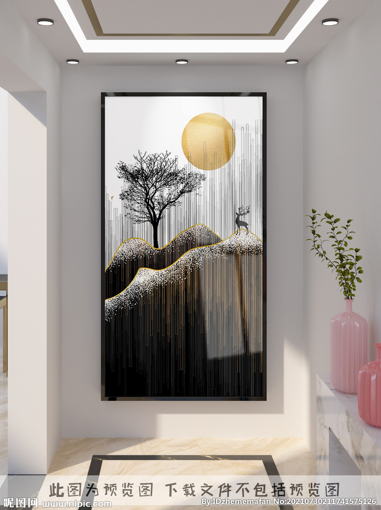 北欧麋鹿装饰画