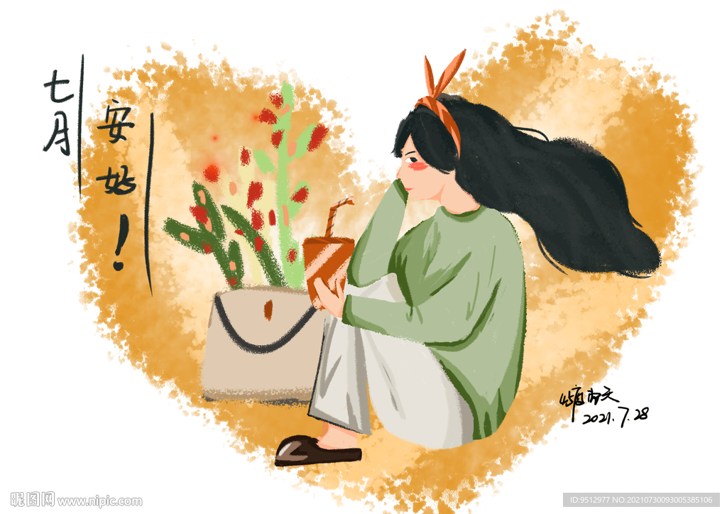 美女手绘