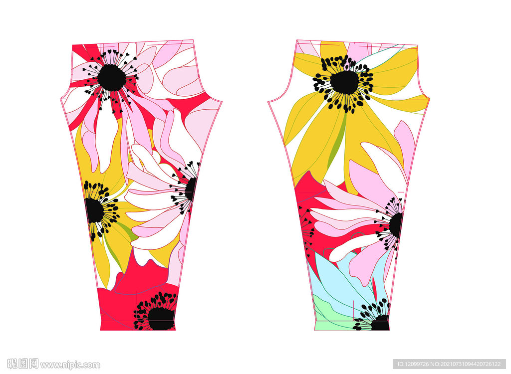 高清大牌数码印花裤定位