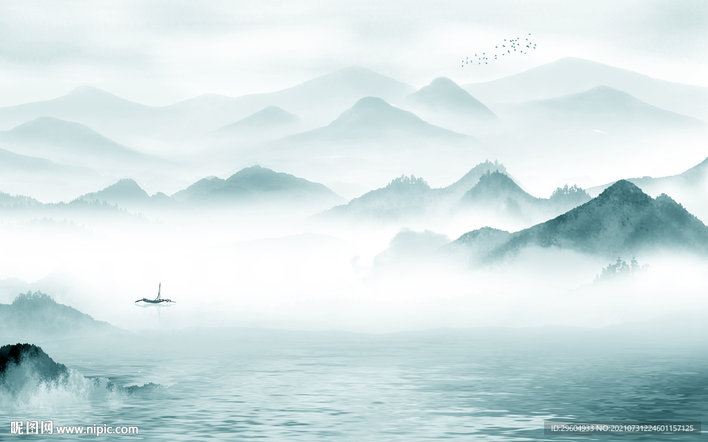 中式现代山水 tif分层文件