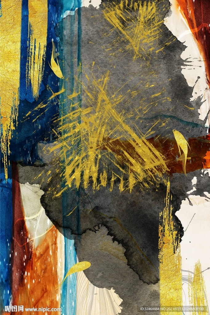 抽象北欧油画玄关装饰画