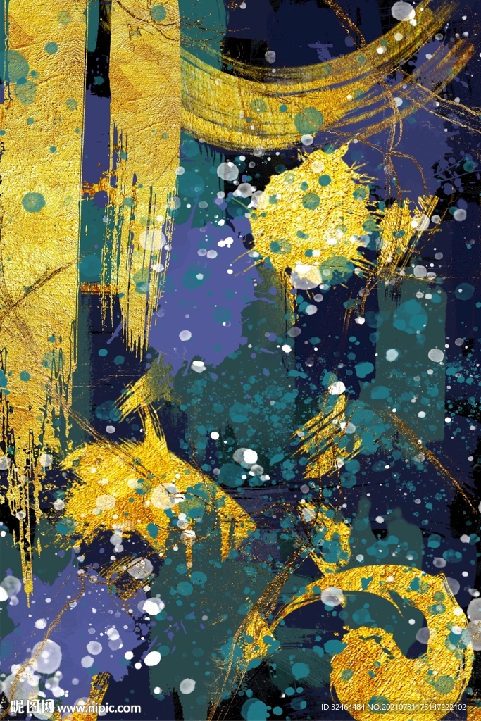 高端抽象泼墨油画