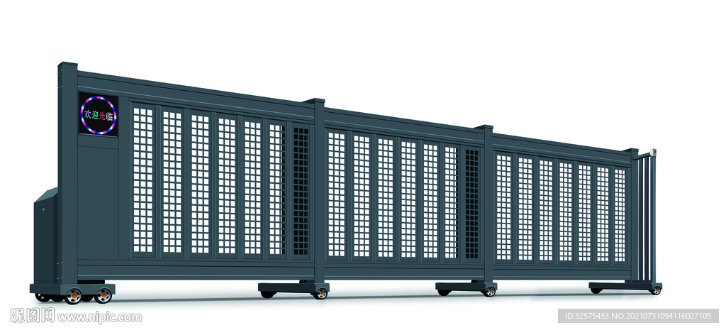 智能 电动直线门 工厂门口  