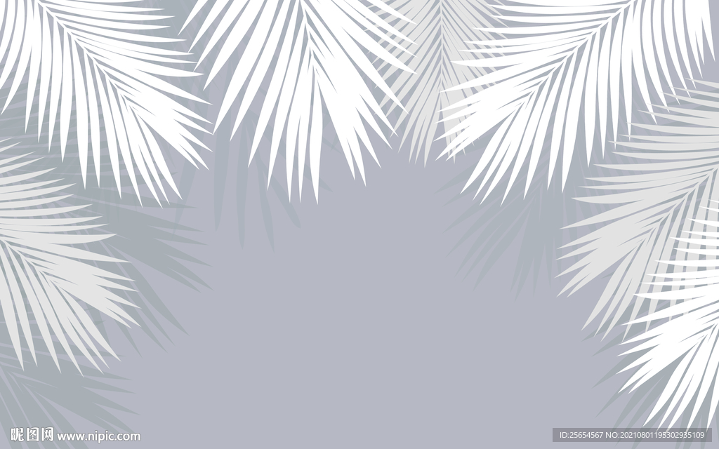 抽象植物叶子背景墙