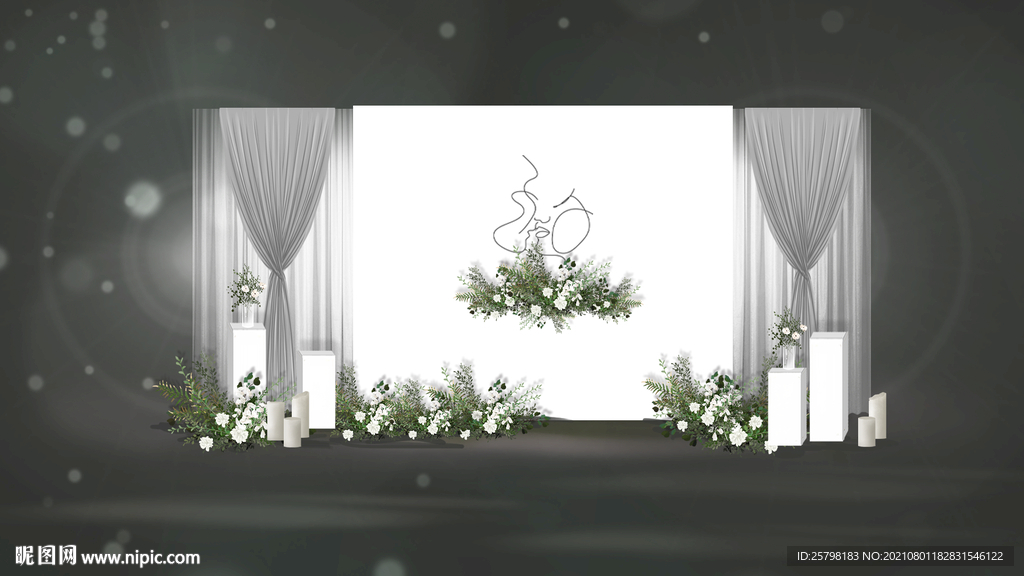 韩系极简婚礼效果图