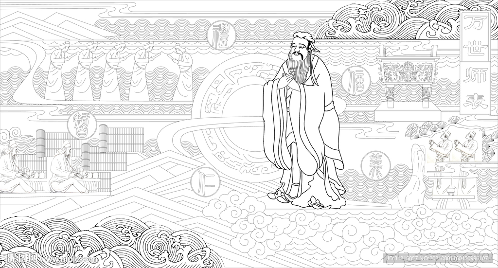 校园浮雕孔子