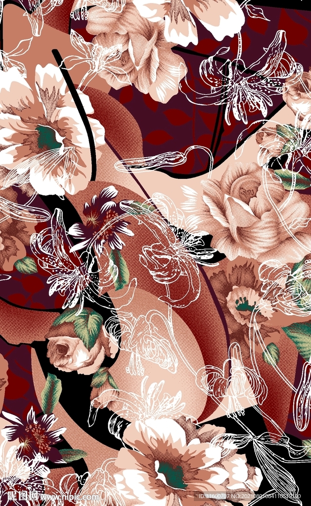 暗花几何大花
