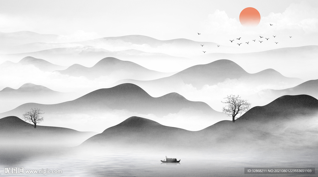 水墨山水画