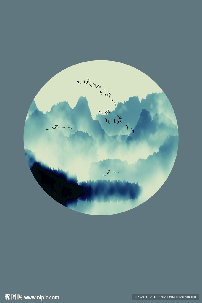 新中式山水装饰画