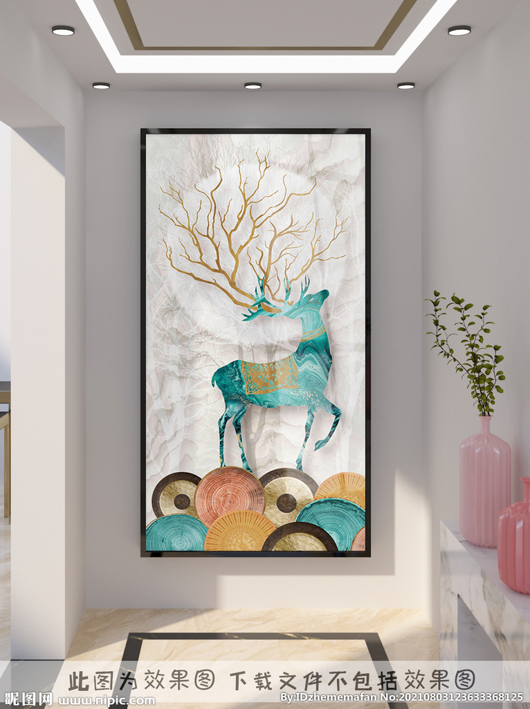 麋鹿装饰画