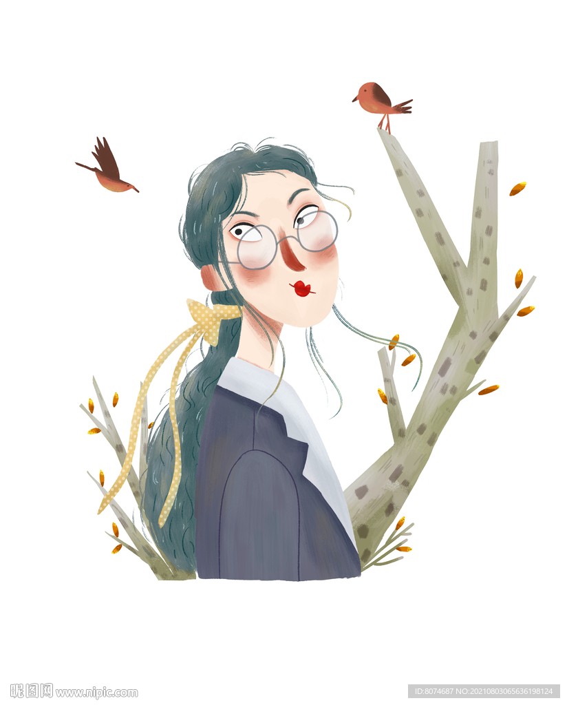 个性女孩插画头像