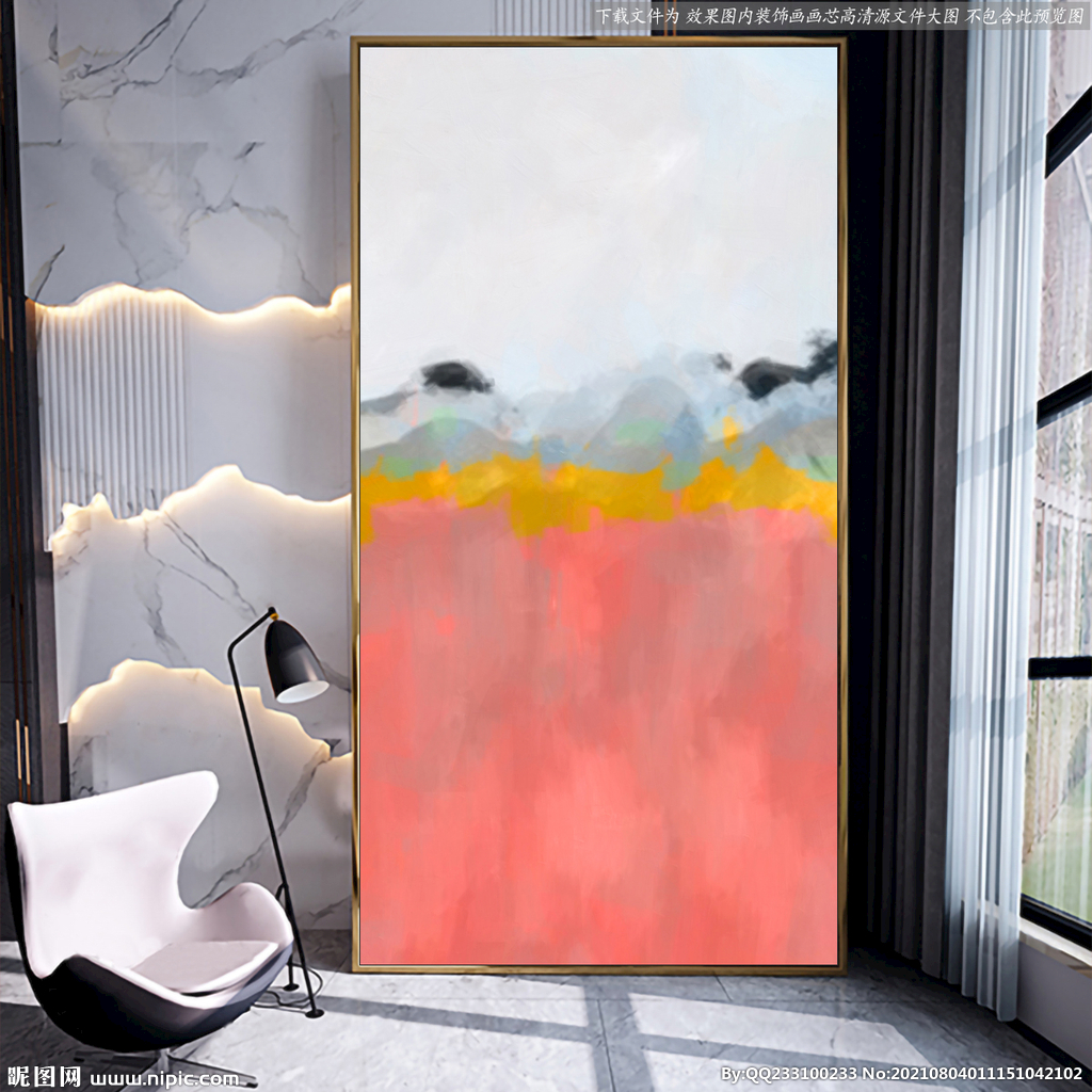 简约抽象画玄关壁画背景墙