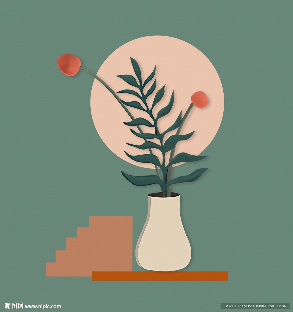 现代简约植物装饰画