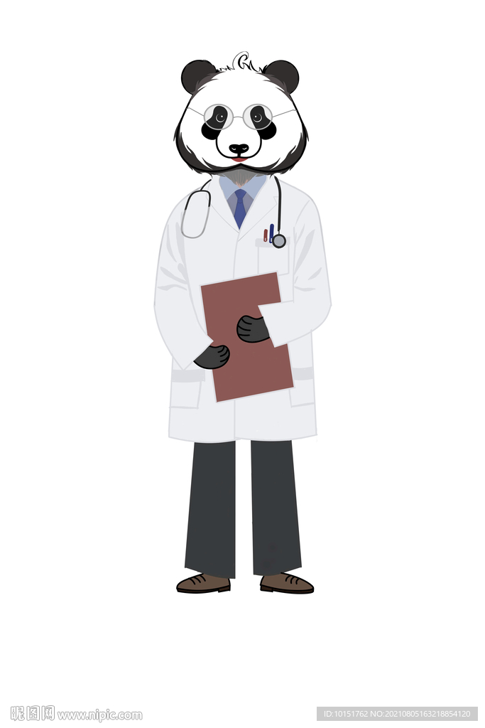 手绘熊猫医生