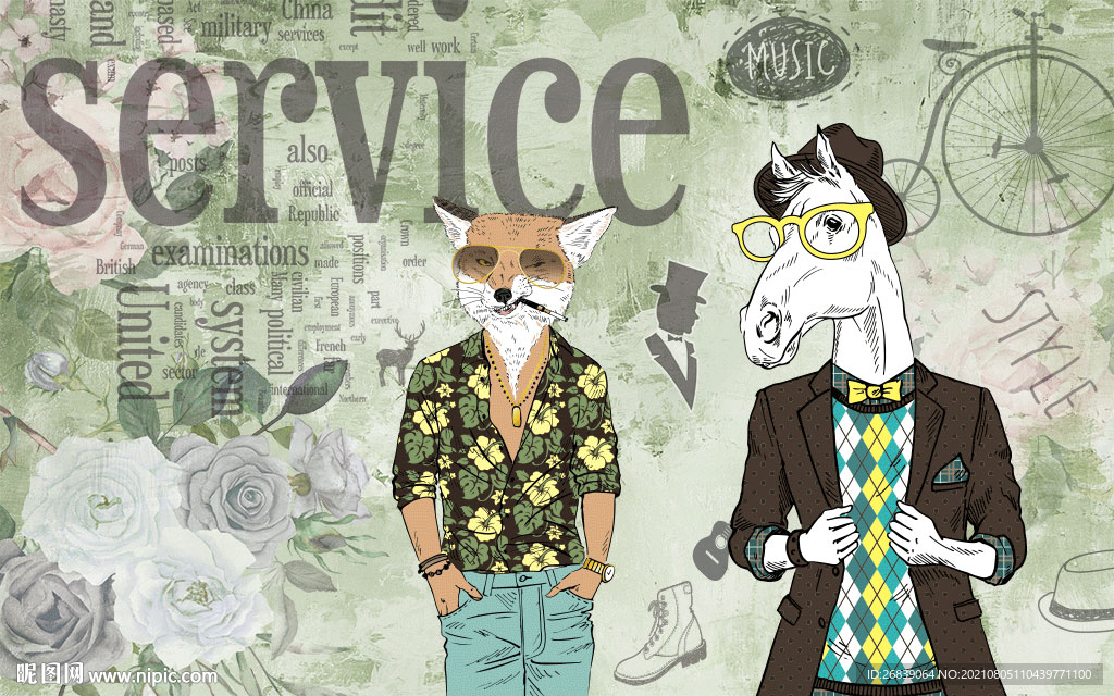 时尚潮男店背景墙