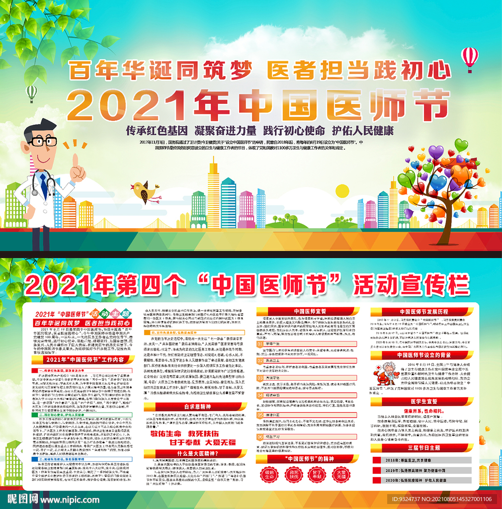 2021年中国医师节展板