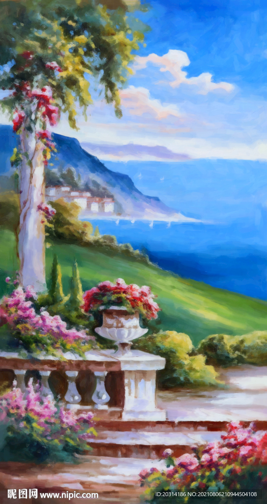 地中海风景油画