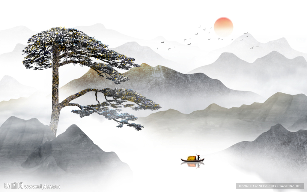 高端水墨山水画