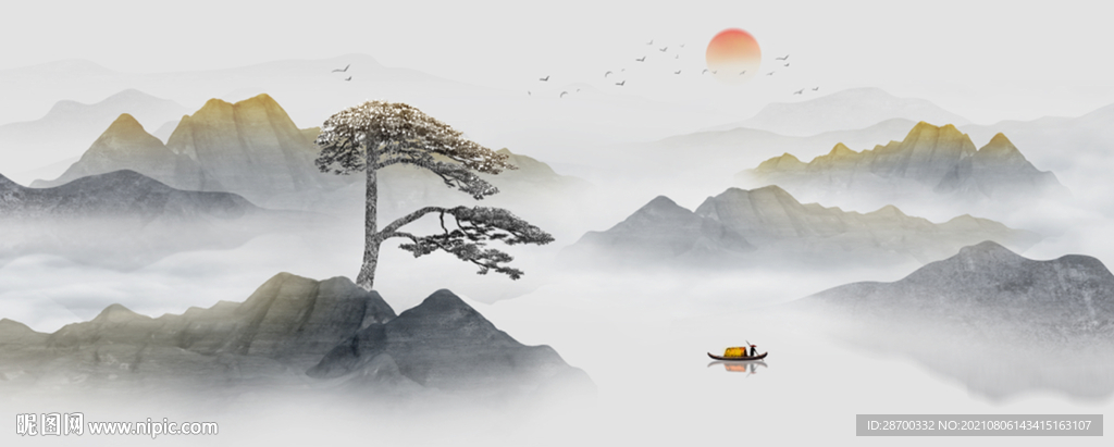 高端水墨山水画