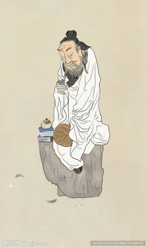 独自喝茶的老人