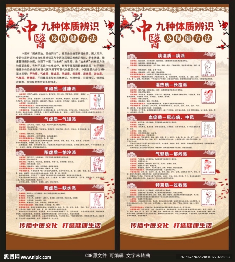 中医九种体质辨识X展架