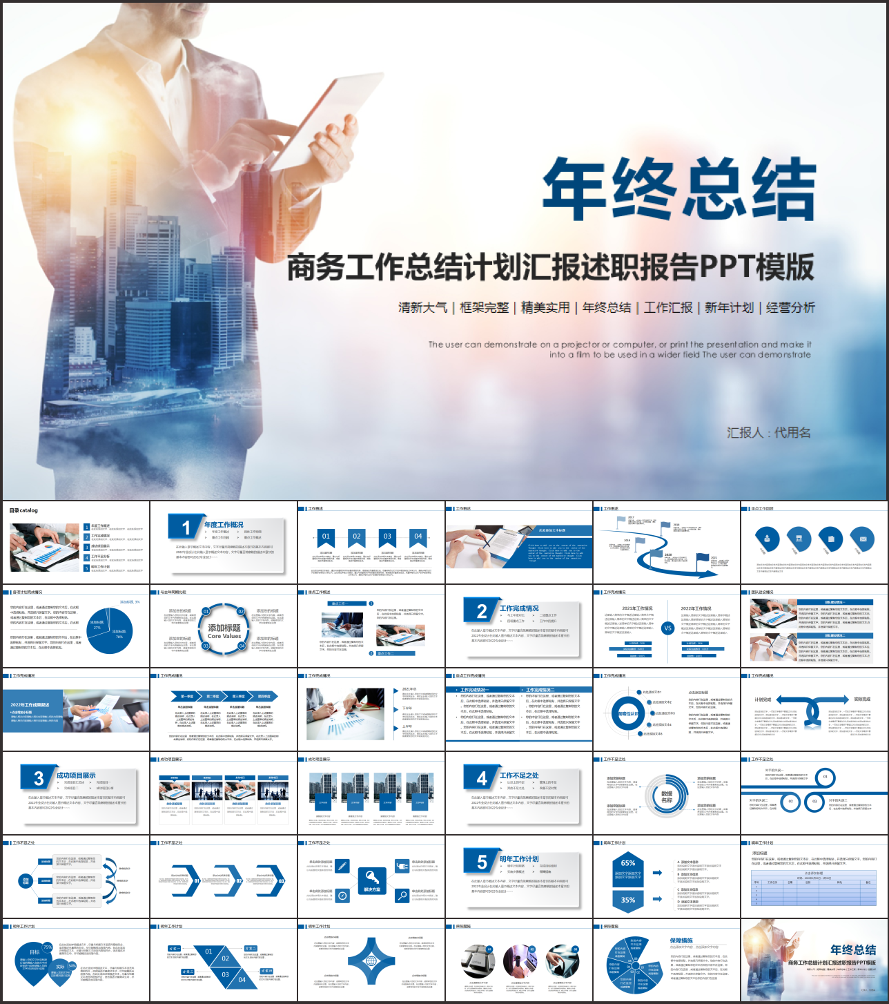 商务年终工作总结PPT