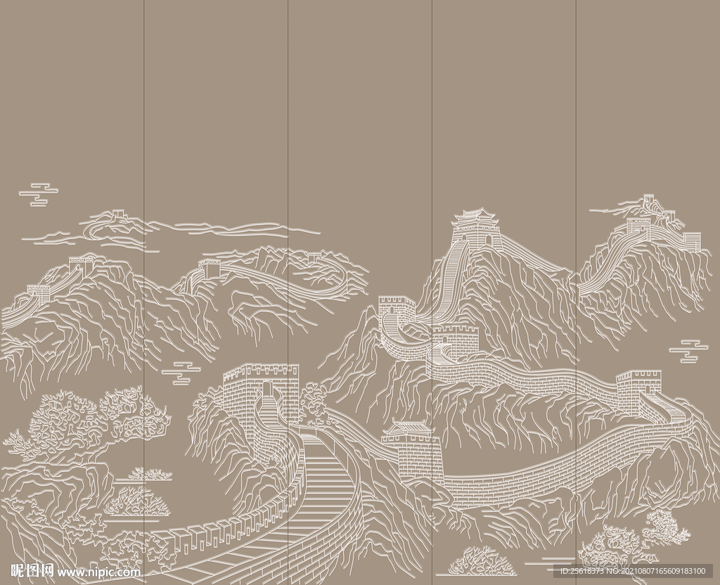 rgb128元(cny)×关 键 词:长城 肌理纹 祥云 新中式壁画 简