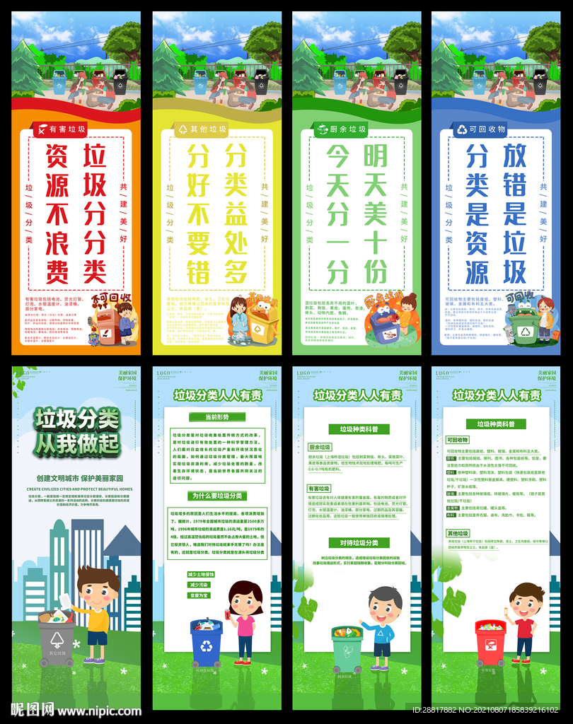 城市环境保护垃圾分类展板