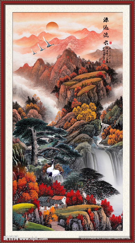 竖幅山水画