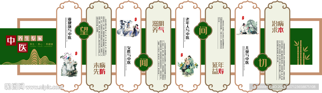 中医院背景墙 高端医院背景墙