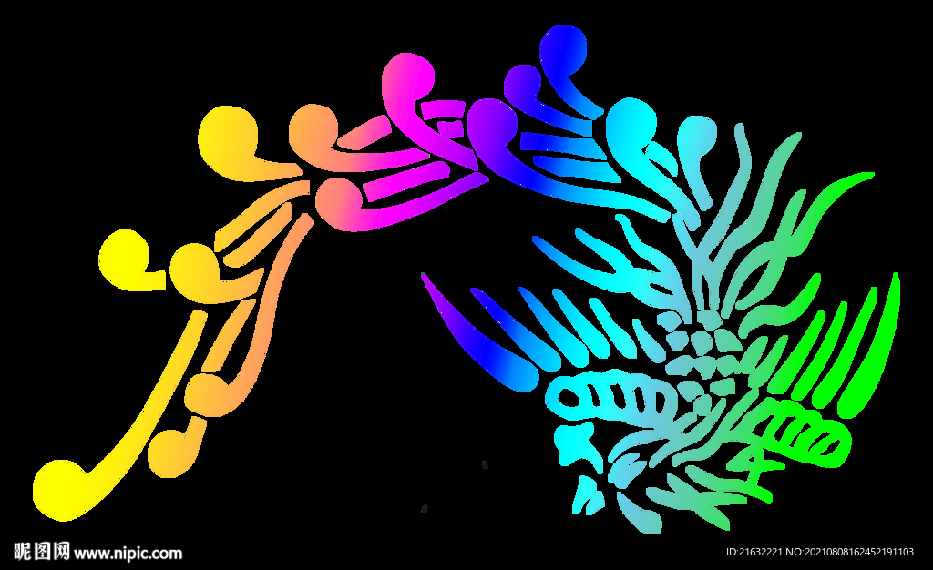 七彩凤凰标识分层图元素可换