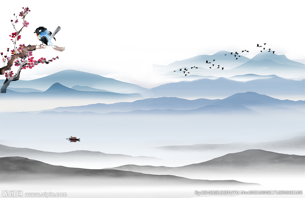 新中式山水花鸟