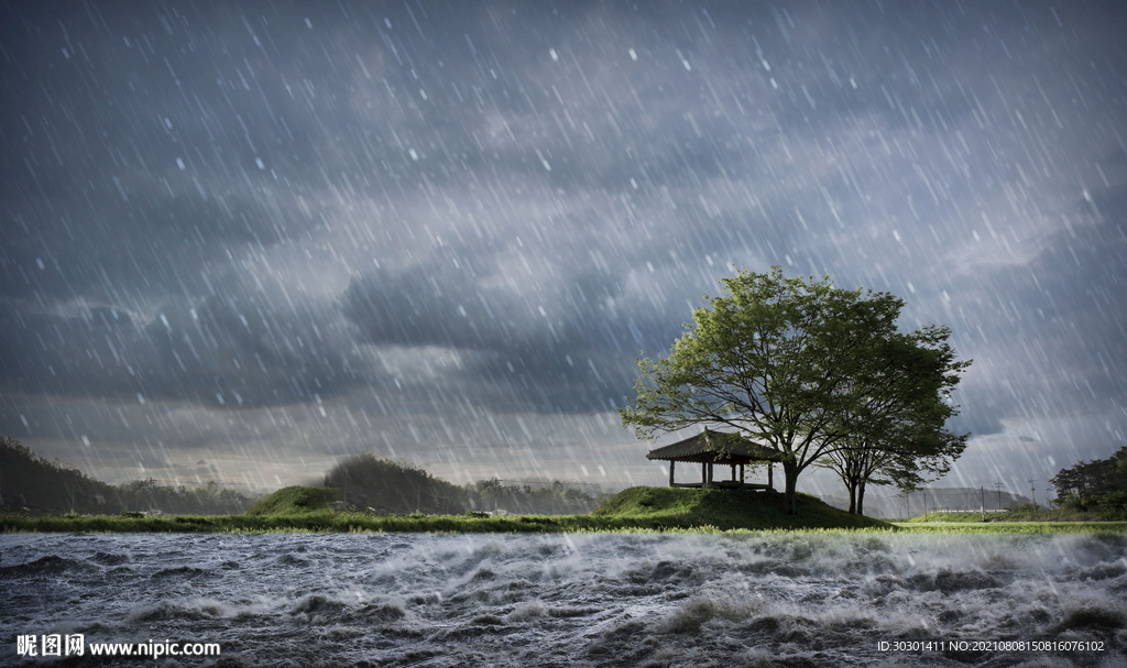 暴雨自然灾害洪涝海报背景