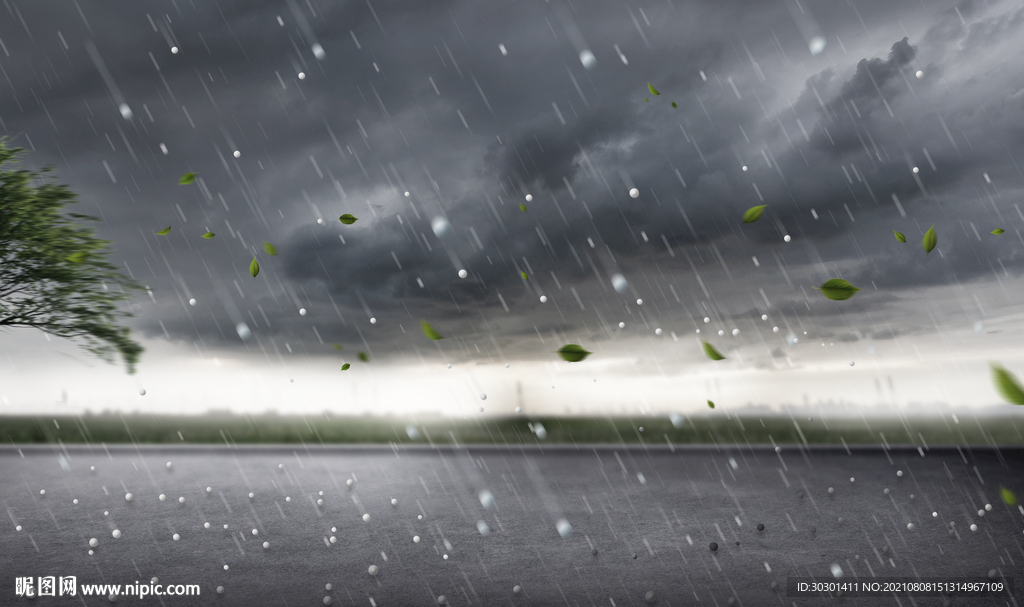 暴雨台风海啸危害天气海报