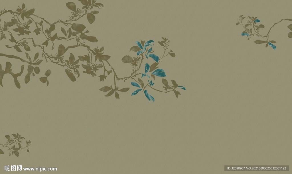 手绘抽象花纹背景墙