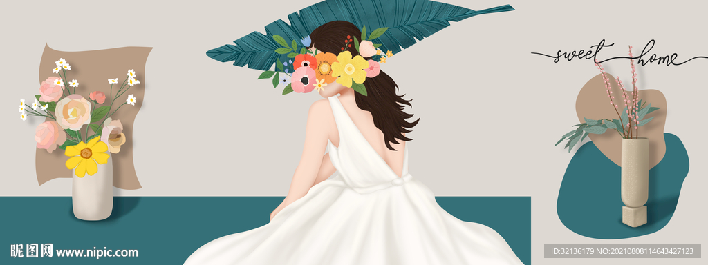 现代美女装饰画