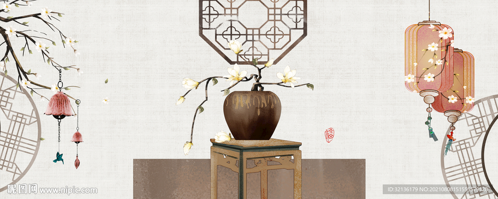 新中式现代简约民俗装饰画