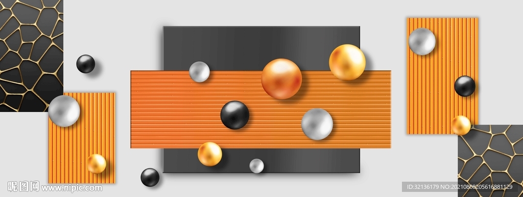 现代几何抽象轻奢装饰画