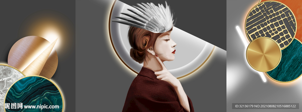 现代美女装饰画
