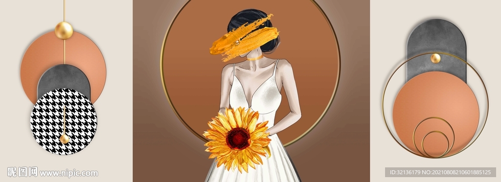 现代轻奢美女装饰画