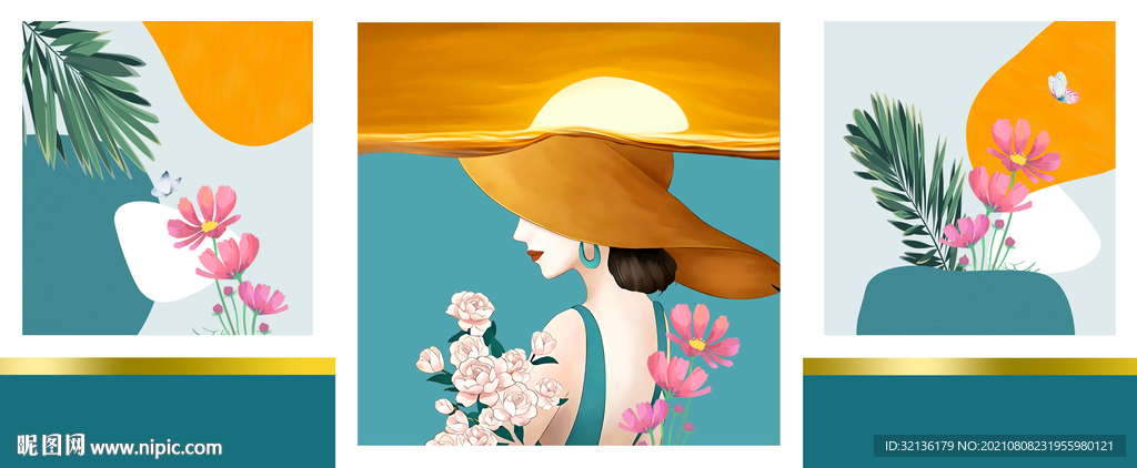 现代简约美女装饰画