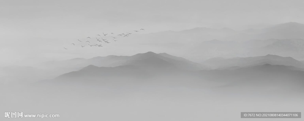 新中式水墨山水画